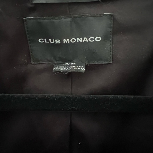 Club Monaco Pea Coat w/ Leather Sleeves - Black - Picture 3 of 4